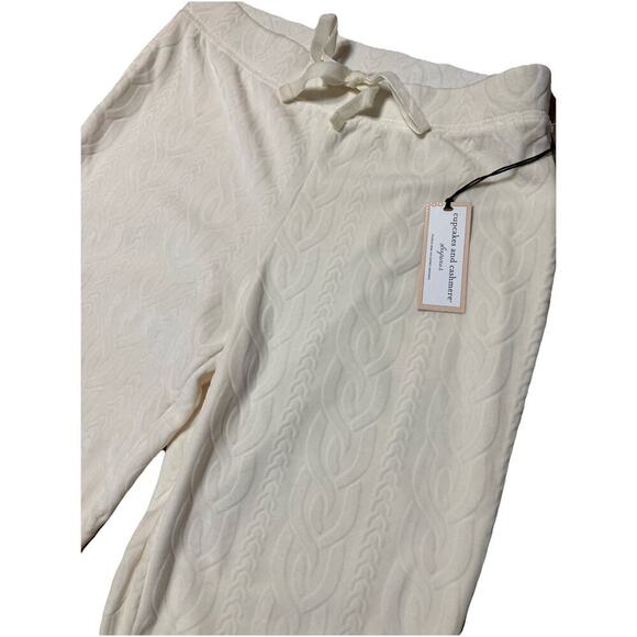 Cupcakes and Cashmere Womens Sleepwear Jogger Pants Sz S NEW! Soft Cozy Ivory - Picture 1 of 9